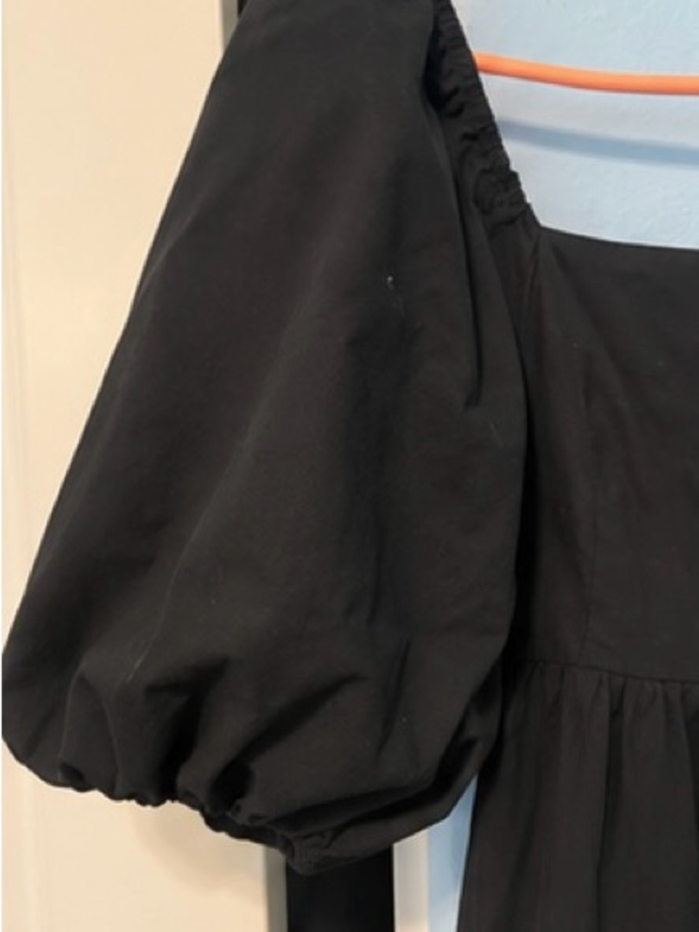 Faithfull the Brand Eryn Black Puff Sleeve Tiered Mini Dress Size S / US 2 - Picture 7 of 10
